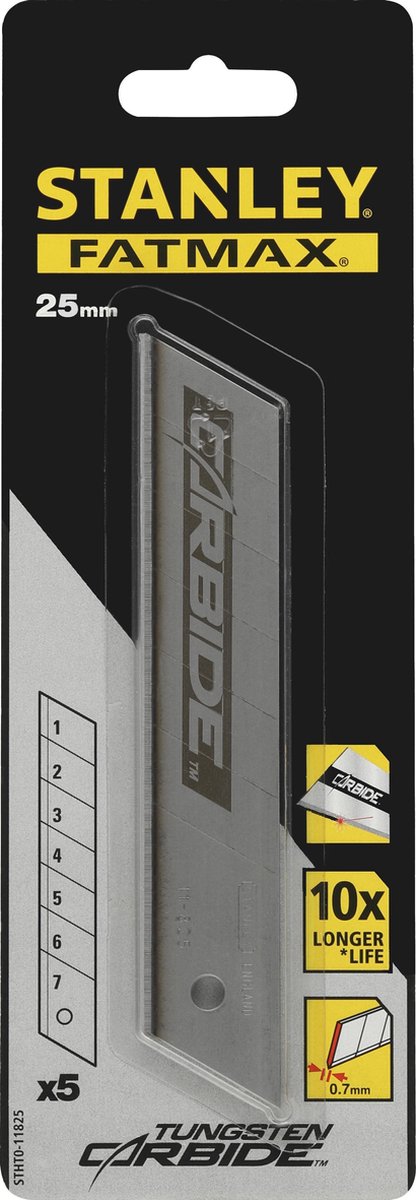 Stanley carbide reserve afbreekmes 25mm 5 stuks