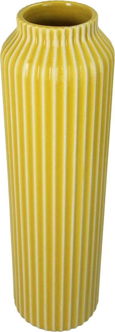 Hd collection vaas stoneware mosterd 10,5x10,5x35,5cm