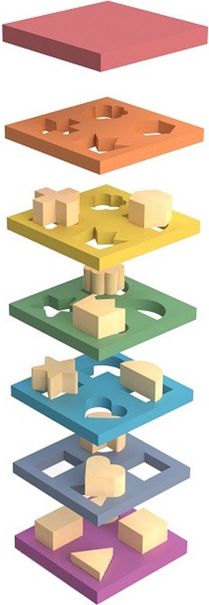 Tickit ® regenboog houten vormstapelaar.