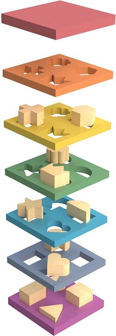 Tickit ® regenboog houten vormstapelaar.