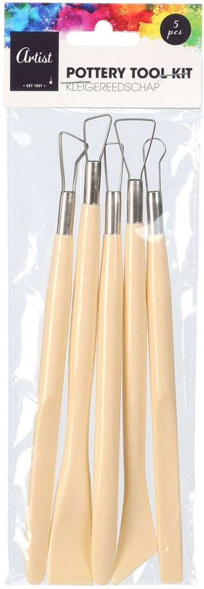 Koopman paletmesjes set boetseermesjes voor kinderen multi kleuren 5 stuks.