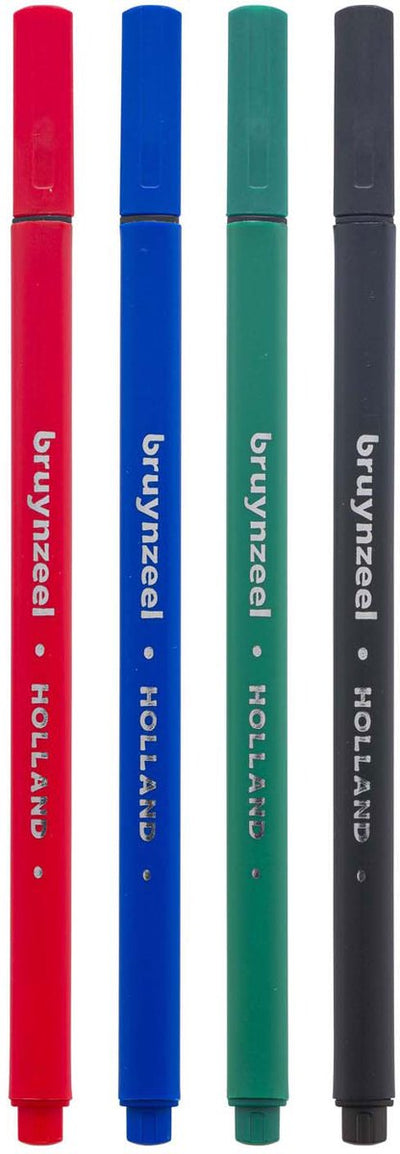 Bruynzeel fineliner - set 4 basis kleuren -