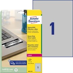 Ty etiketten avery zweckform l6013 -20 mat zilver