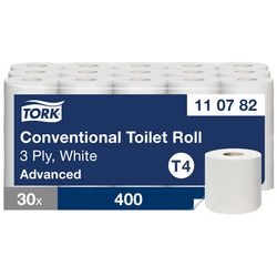 Tork 3-laags toiletpapier traditioneel 30rl wit t4 advanced 250 vel (110782)