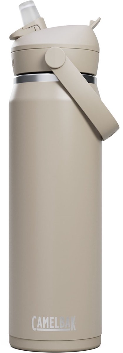 Camelbak thrive flip straw drinkfles - 750 ml - rvs - met rietje - isolatie waterfles - beige