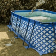 Elegance | donkerblauw wit opzet zwembad 400x200x100 cm incl. accessoires - afbeelding 2