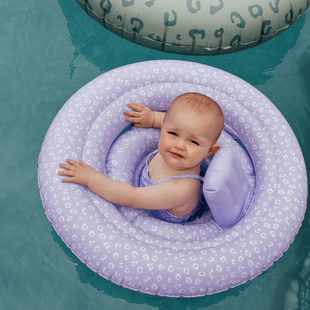 Leopard | lila baby float 0-1 jaar