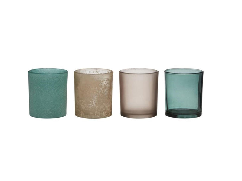 Hakbijl glass theelichthouderset 4-delig ø8xh9cm