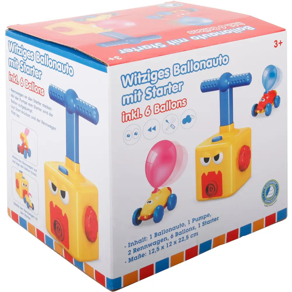 Vedes grappige ballonen auto (2 stuks) met starter