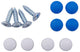 Dresselhaus assortiment nummerbordchroeven license plate number sb-m 4.8x16 caps(blue+white)