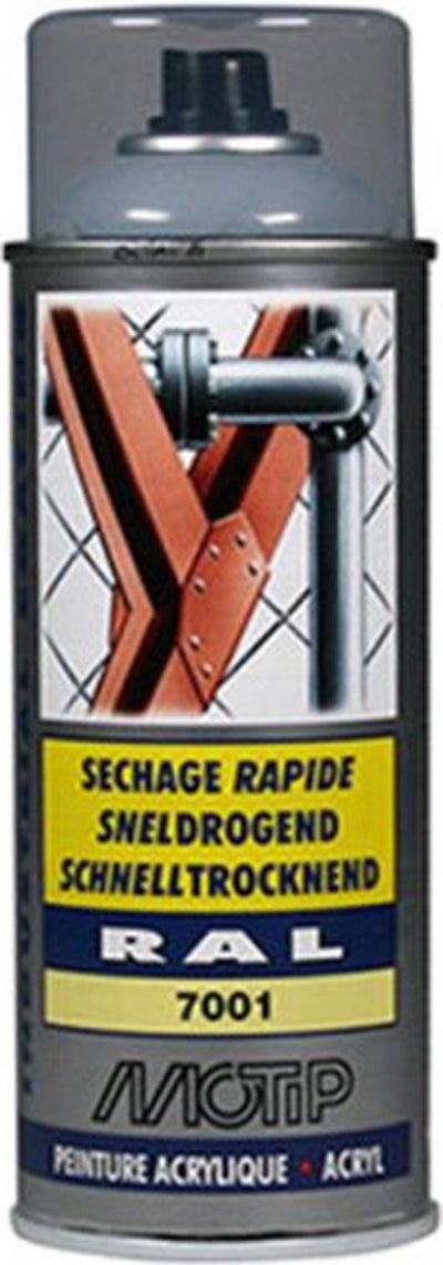 Motip industrial acryllak hoogglans ral 7001 zilvergrijs - 400 ml