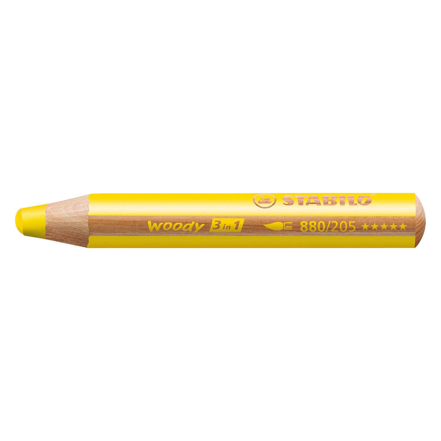 Stabilo woody 3 in 1 - multitalent potlood - geel - per stuk