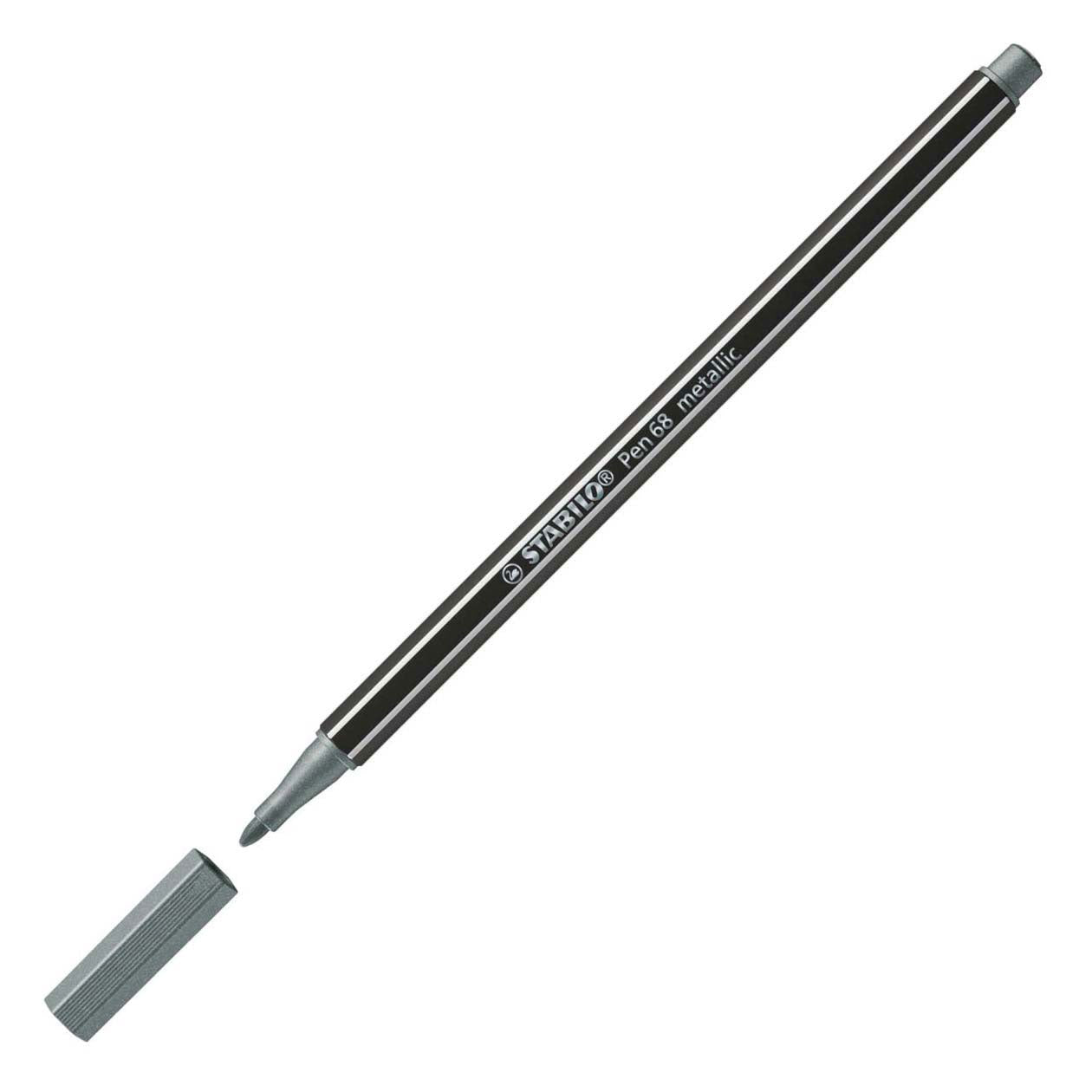 Stabilo pen 68 metallic- viltstift - zilver (68 805)