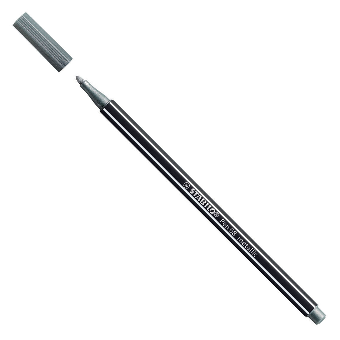 Stabilo pen 68 metallic- viltstift - zilver (68 805)