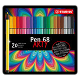 Stabilo pen 68 - viltstift - metalen doos met 20 stuks - afbeelding 1