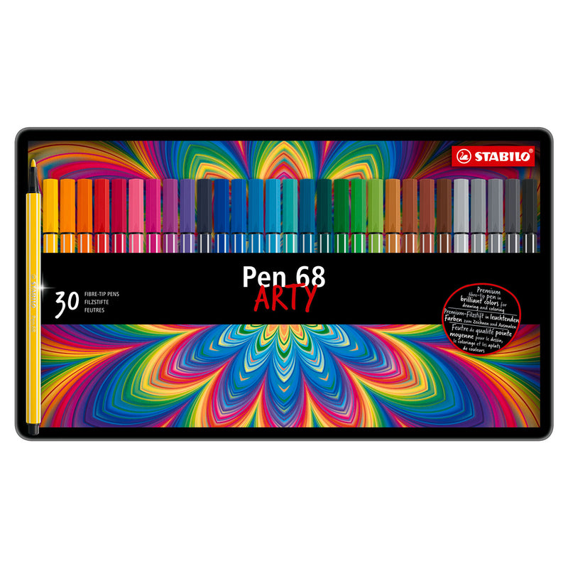 Stabilo pen 68 - viltstift - metalen doos met 30 stuks