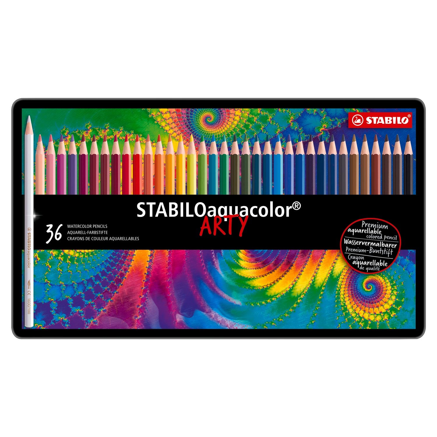 Stabilo aquacolor - aquarel kleurpotlood - metalen set 36 st.