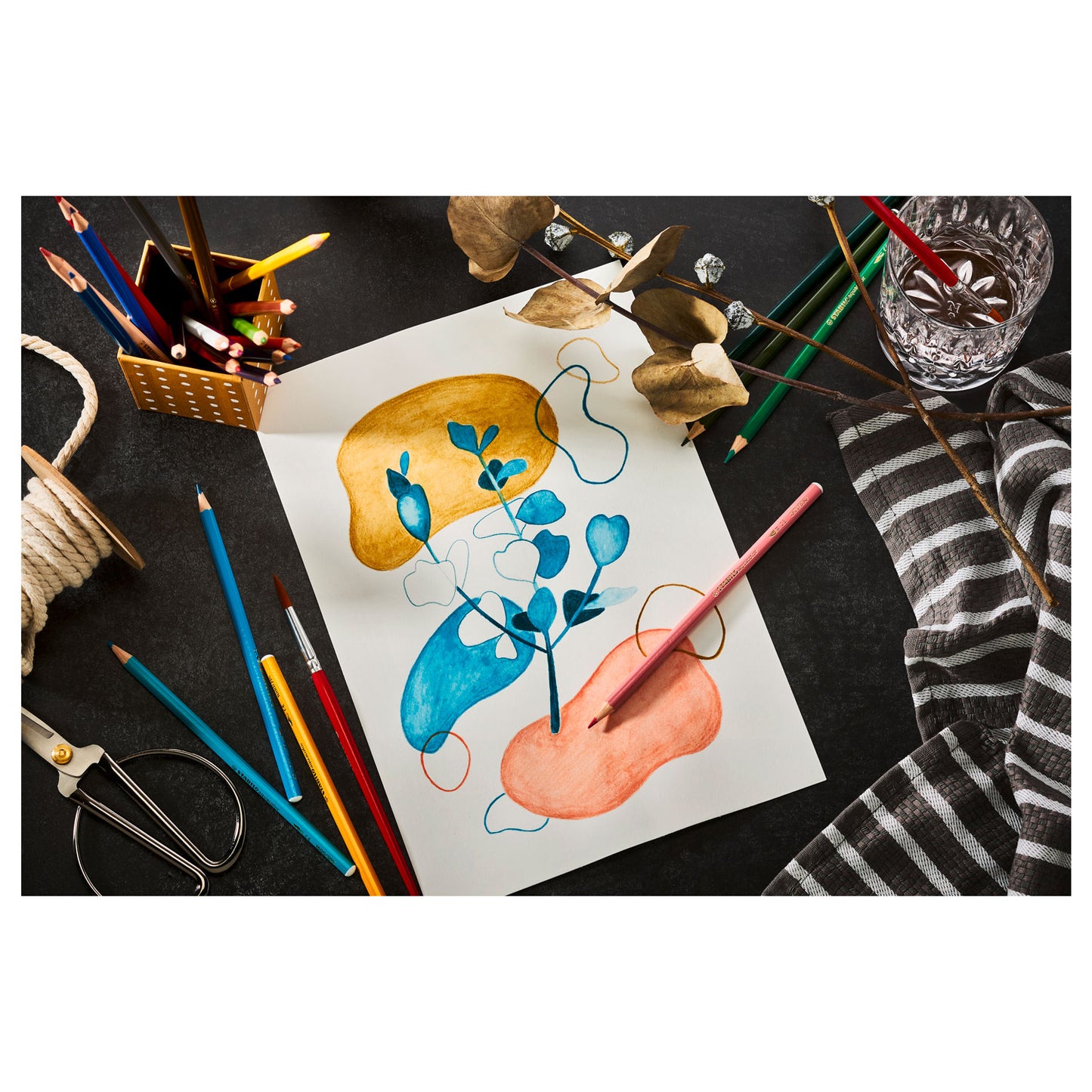 Stabilo aquacolor - aquarel kleurpotlood - metalen set 36 st.