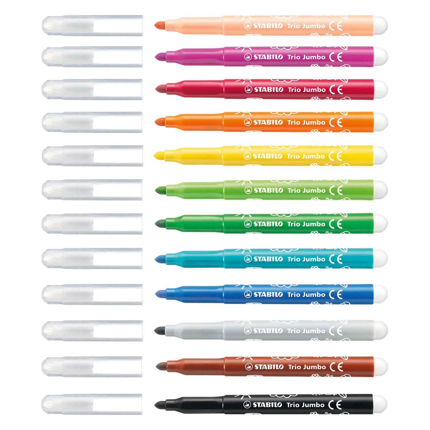 Stabilo trio jumbo - viltstift - set met 12 stuks