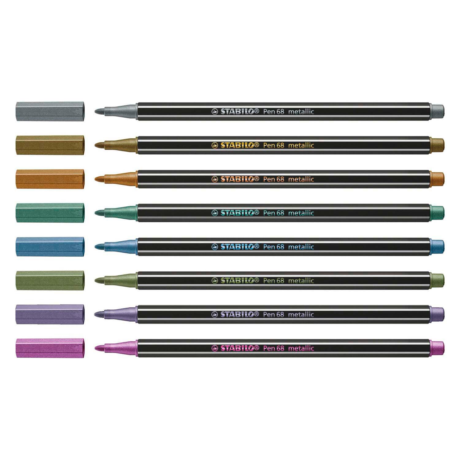 Stabilo viltstift pen 68 metallic blik a 8 stuks