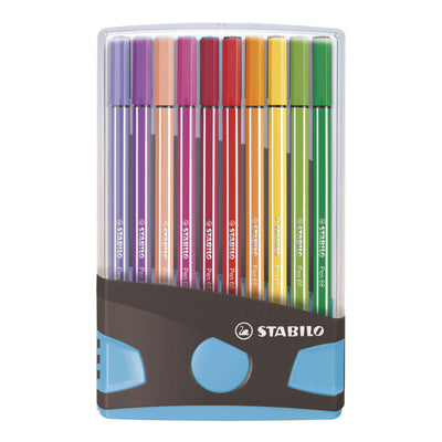 STABILO Pen 68 Colorparade Antraciet Lichtblauw, 20st.