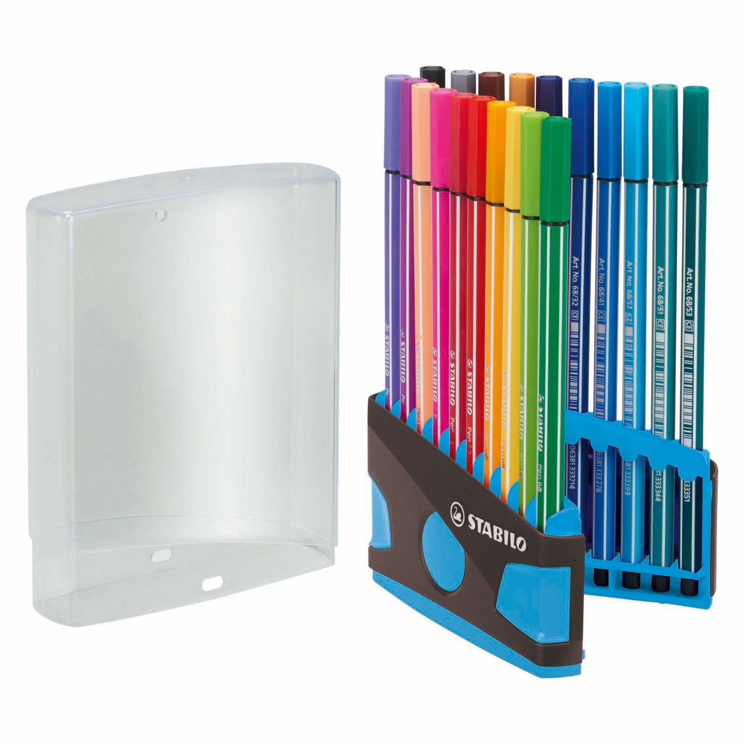 Stabilo viltstift pen 68 colorparade antraciet blauw box a 20 stuks