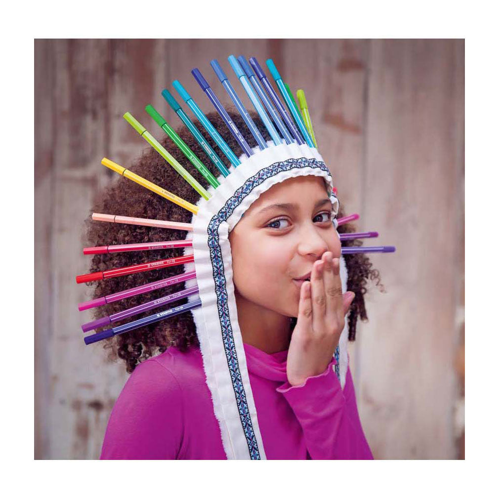 Stabilo viltstift pen 68 colorparade antraciet blauw box a 20 stuks