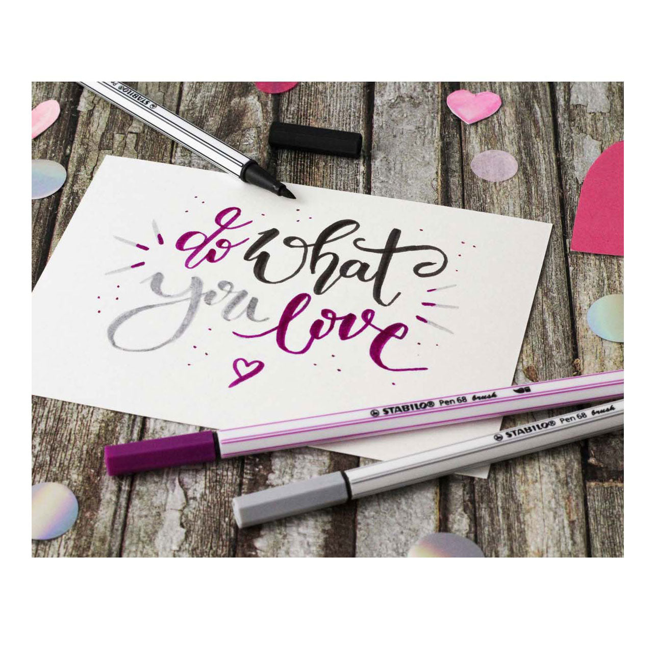 Stabilo pen 68 brush - viltstift - purper (19)