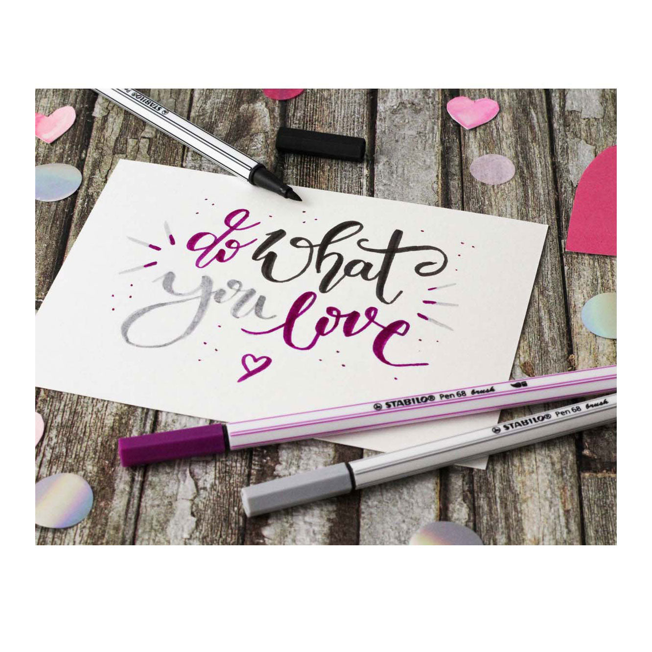 Stabilo pen 68 brush - viltstift - lila (58)