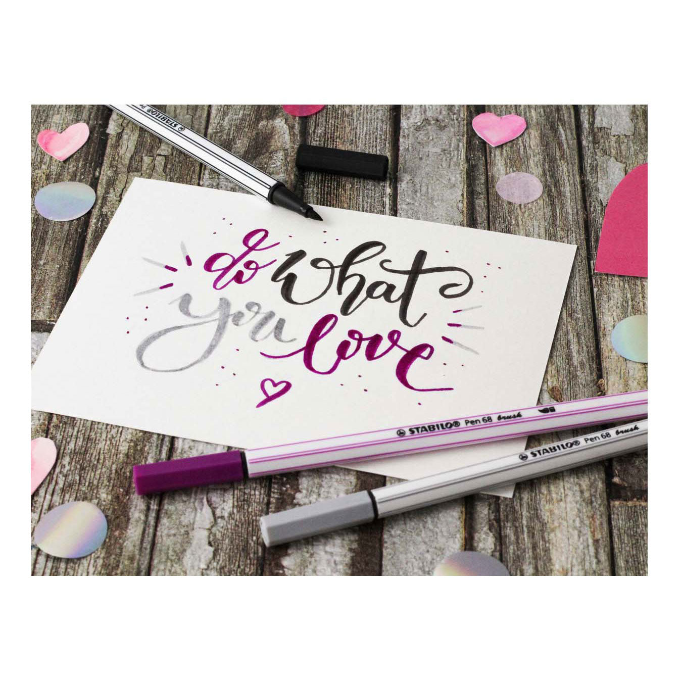 Stabilo pen 68 brush - viltstift - lichtgroen (33)