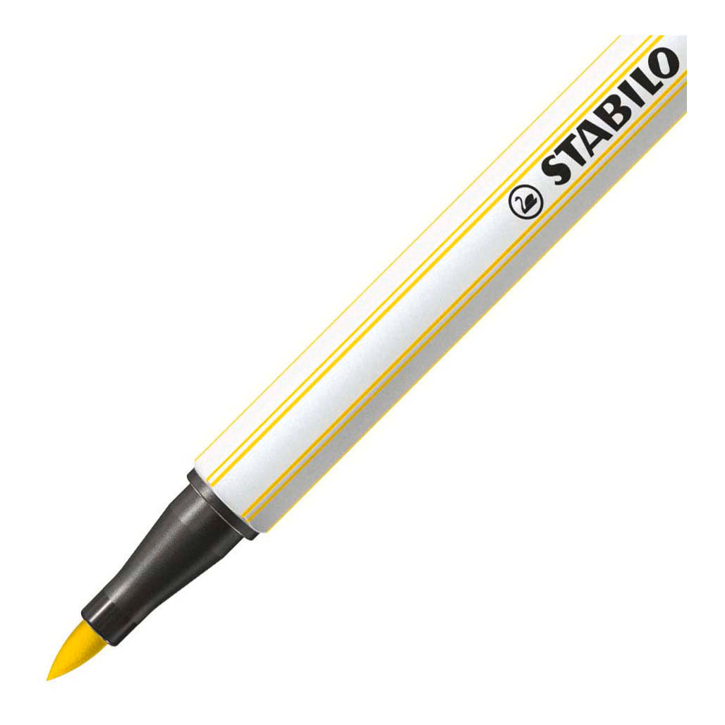 Stabilo pen 68 brush - viltstift - citroen geel (24)