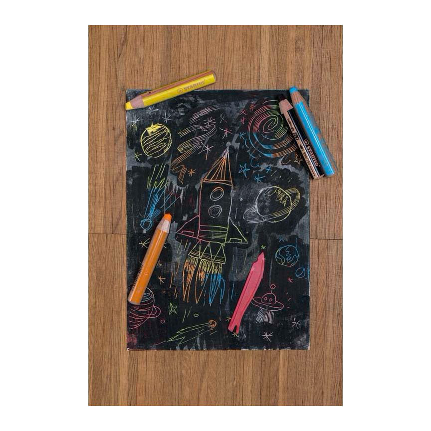 Abi stlo woody 3 in 1 arty kleurpotloden etui a 10 stuks + slijper