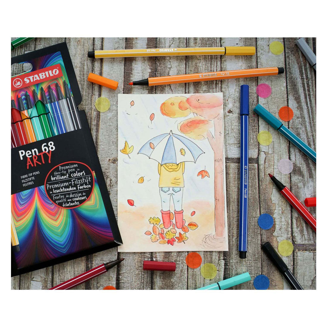 Stabilo pen 68 - viltstift - arty - set met 24 stuks