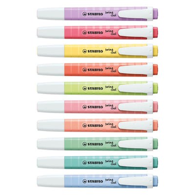Stabilo swing cool - markeerstift - perfect voor onderweg - pastel - etui met 8 kleuren