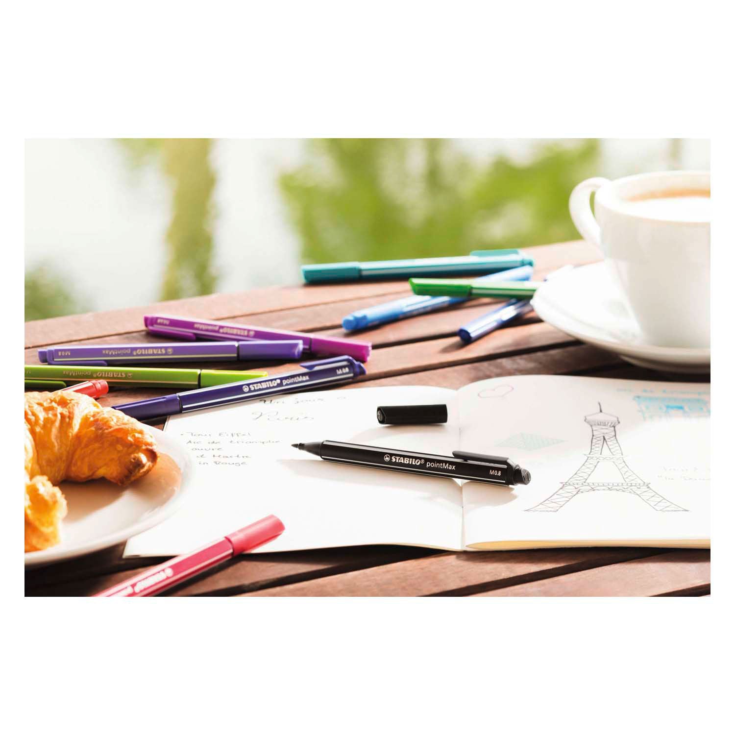 Stabilo pointmax pastel - hardtip fineliner - set met 4 stuks