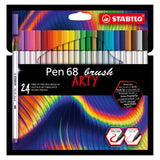 Stabilo pen 68 brush - viltstift - arty - set met 24 stuks - afbeelding 1