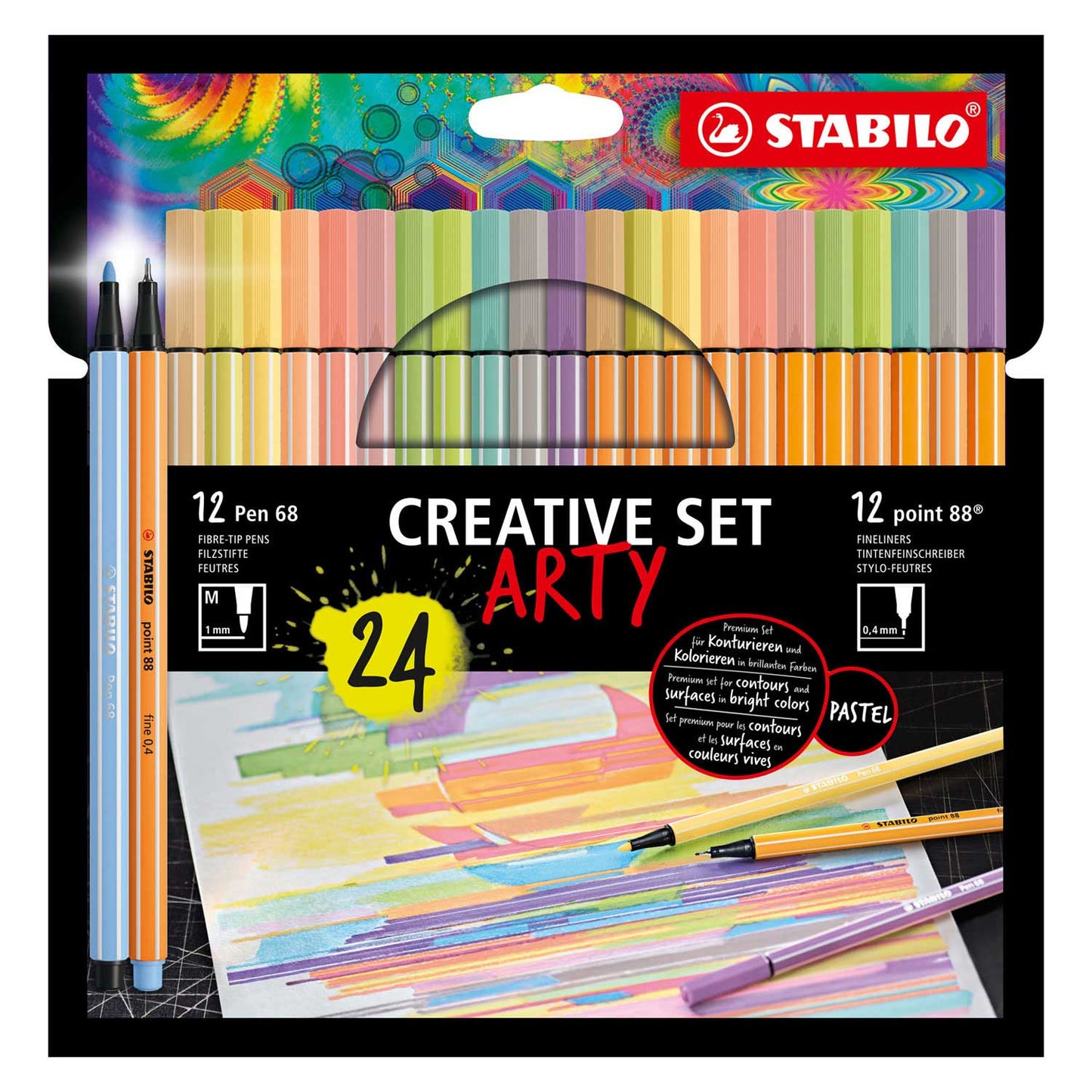 Stabilo STABILO Set ARTY Viltstiften 68 88 24 stuks