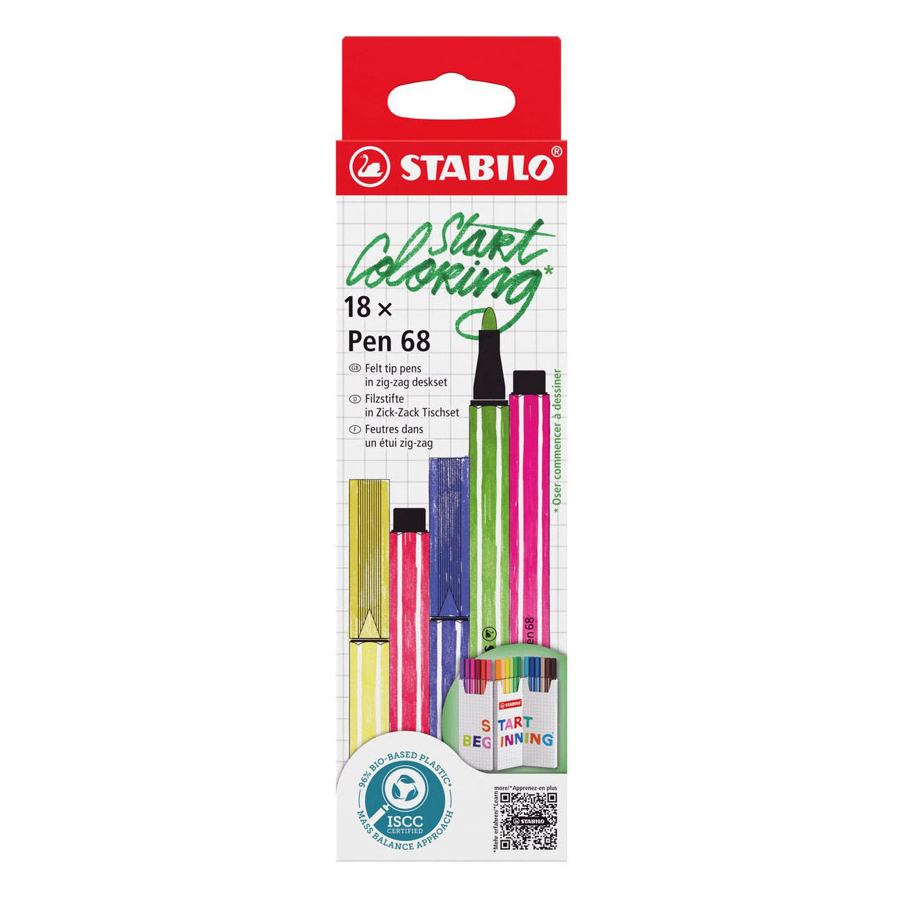 Stabilo viltstift pen 68 medium 18 stuks