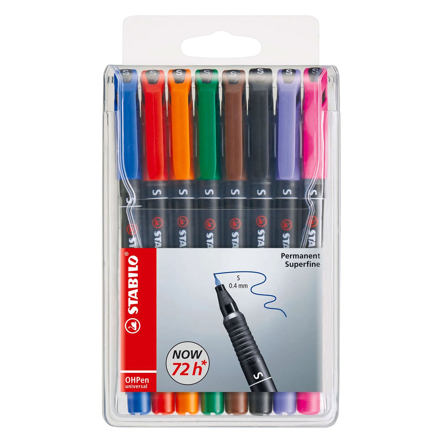Stabilo ohpen superfijn permanente marker in etui - 8dlg.