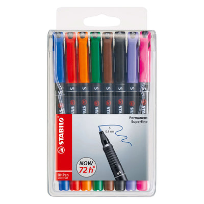 Stabilo ohpen superfijn permanente marker in etui - 8dlg.
