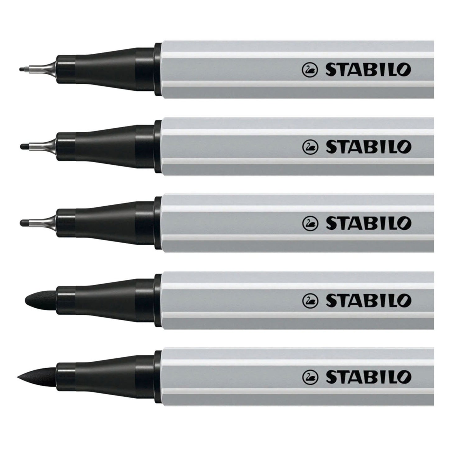 Stabilo creative tips arty pennen zwart - 5dlg