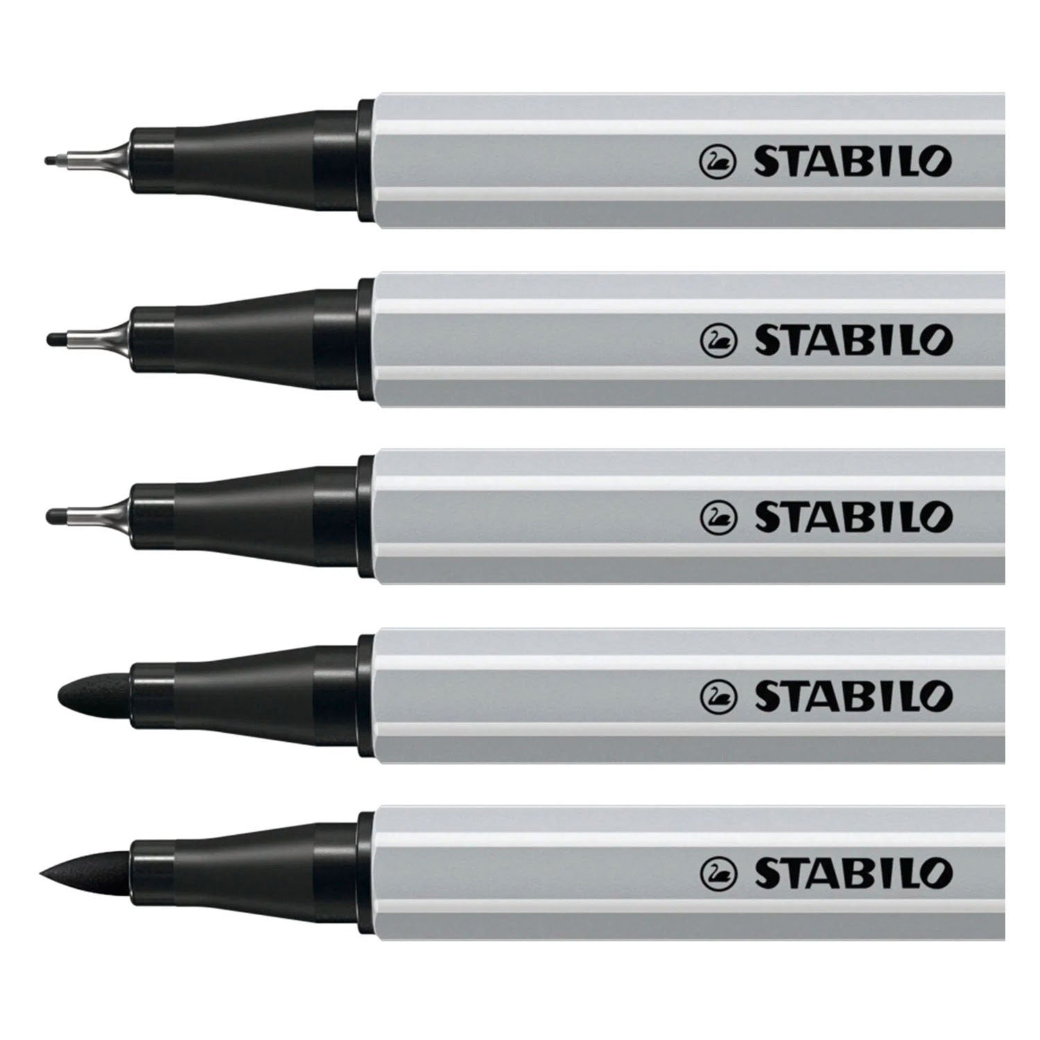 Stabilo creative tips arty pennen zwart - 5dlg