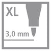 Stabilo trio jumbo - viltstift - robuuste xl-punt - 12 kleuren - plastic koker met 48 stuks