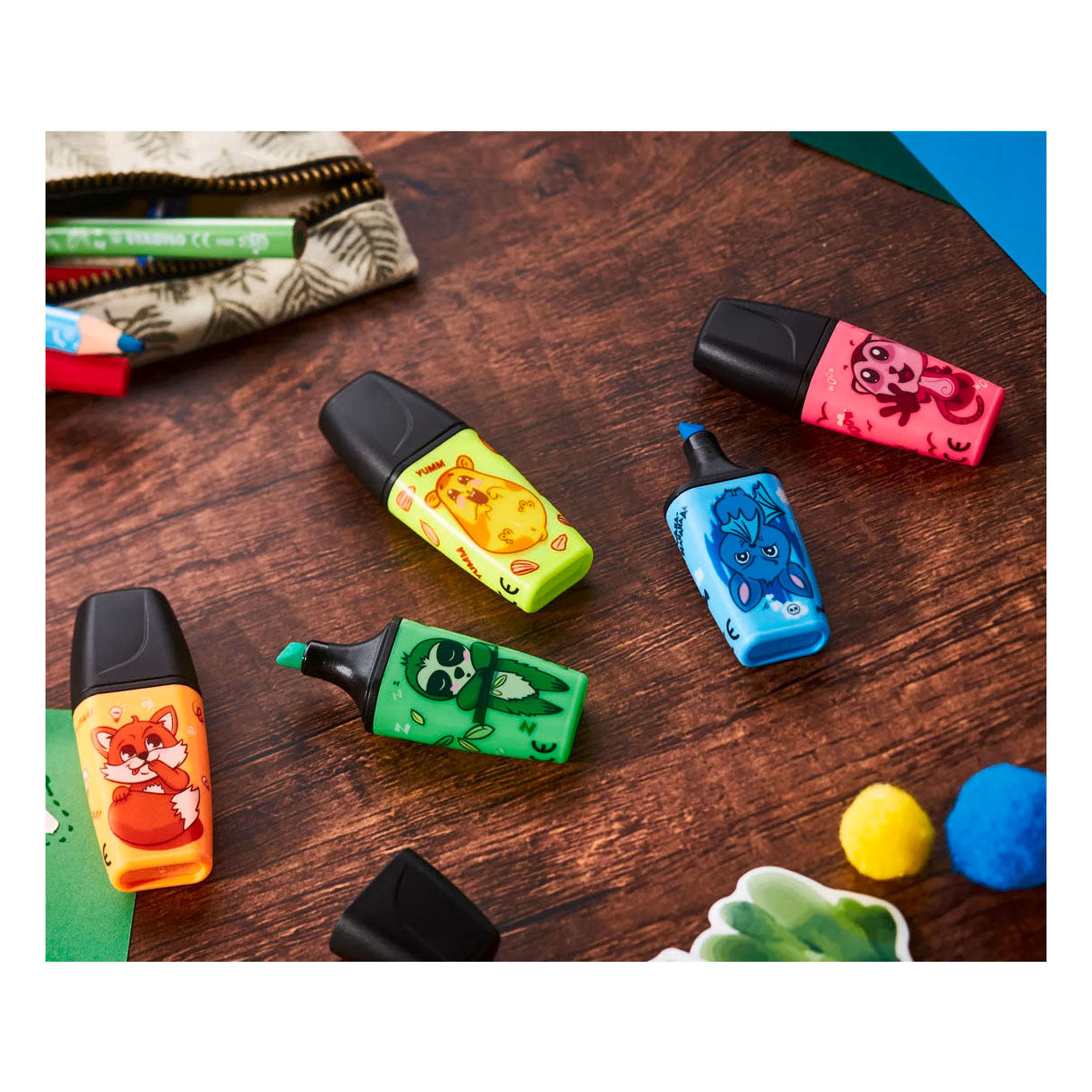 Stabilo animal vibes boss mini markeerstiften - 5dlg.