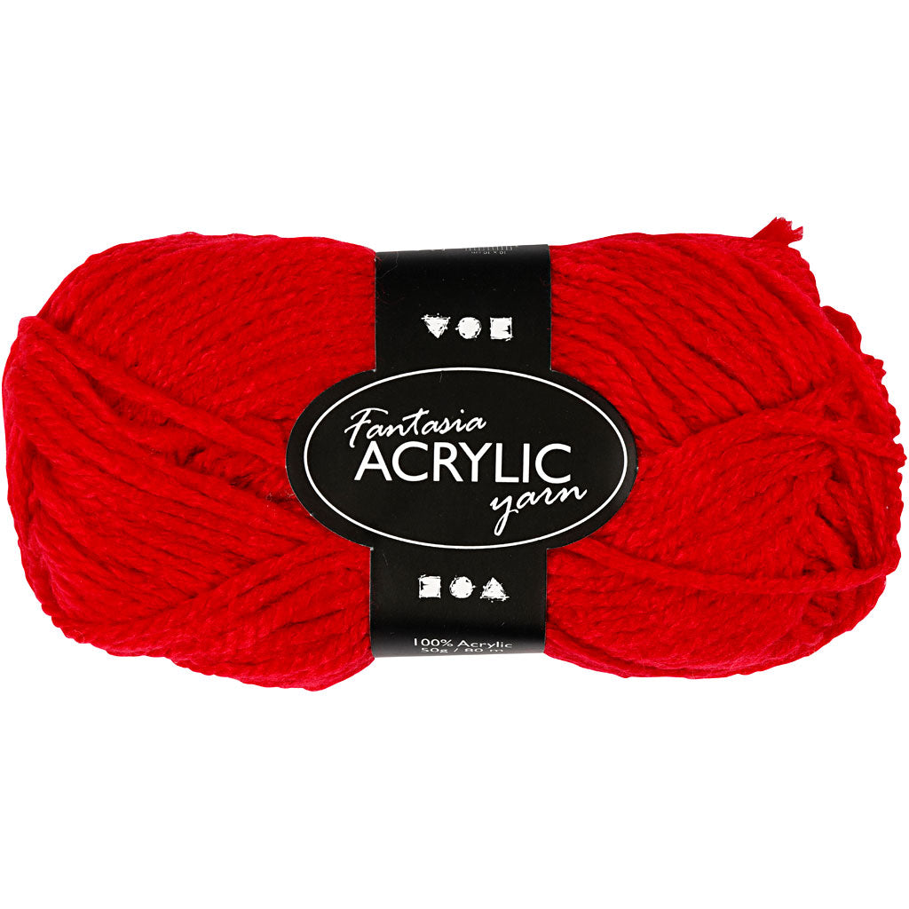 Creativ company acrylgaren, rood, 50gr, 80m