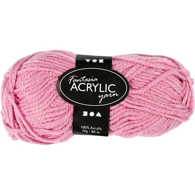 Acrylgaren, Roze, 50gr, 80m