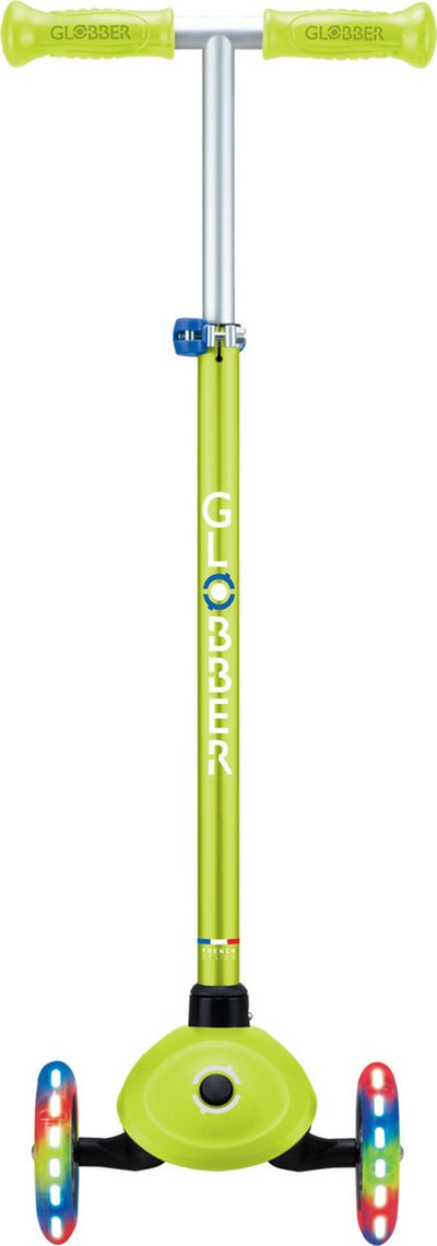Globber 3-wiel step - primo plus lights lime green - groen - lichtgevende wielen - in hoogte verstelbaar - vanaf 3 tot 9 jaar