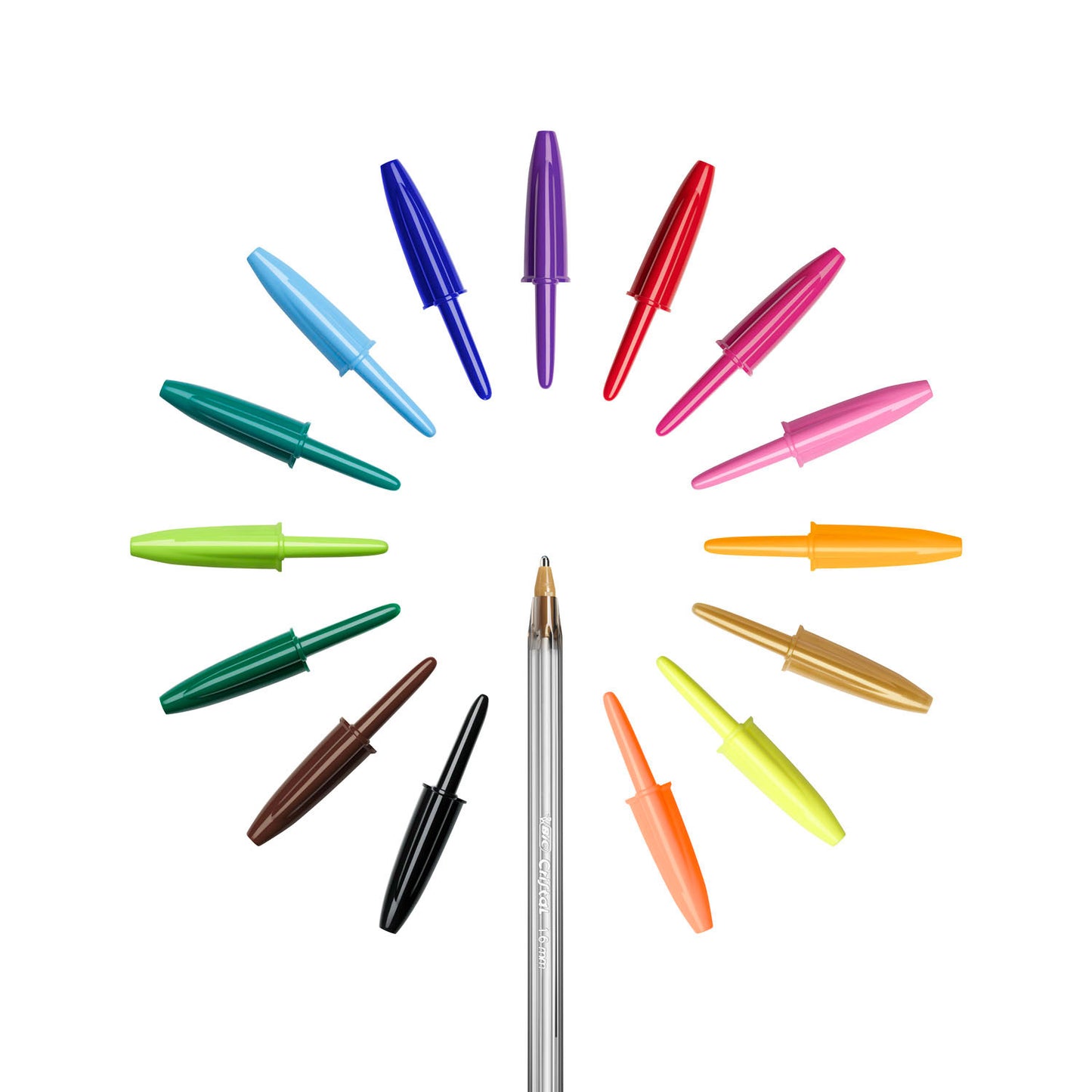 Bic cristal multicolour balpennen brede punt (1.6 mm) - verschillende kleuren - pak van 15 stuks