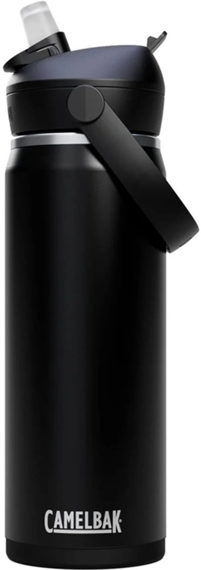 Camelbak thrive flip straw drinkfles - 600 ml - rvs - met rietje - isolatie waterfles - zwart