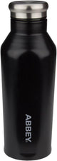 Abbey camp drinkfles - dubbelwandig - 350 ml - zwart - roestvrijstaal